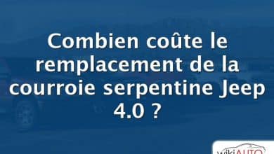 Combien coûte le remplacement de la courroie serpentine Jeep 4.0 ?